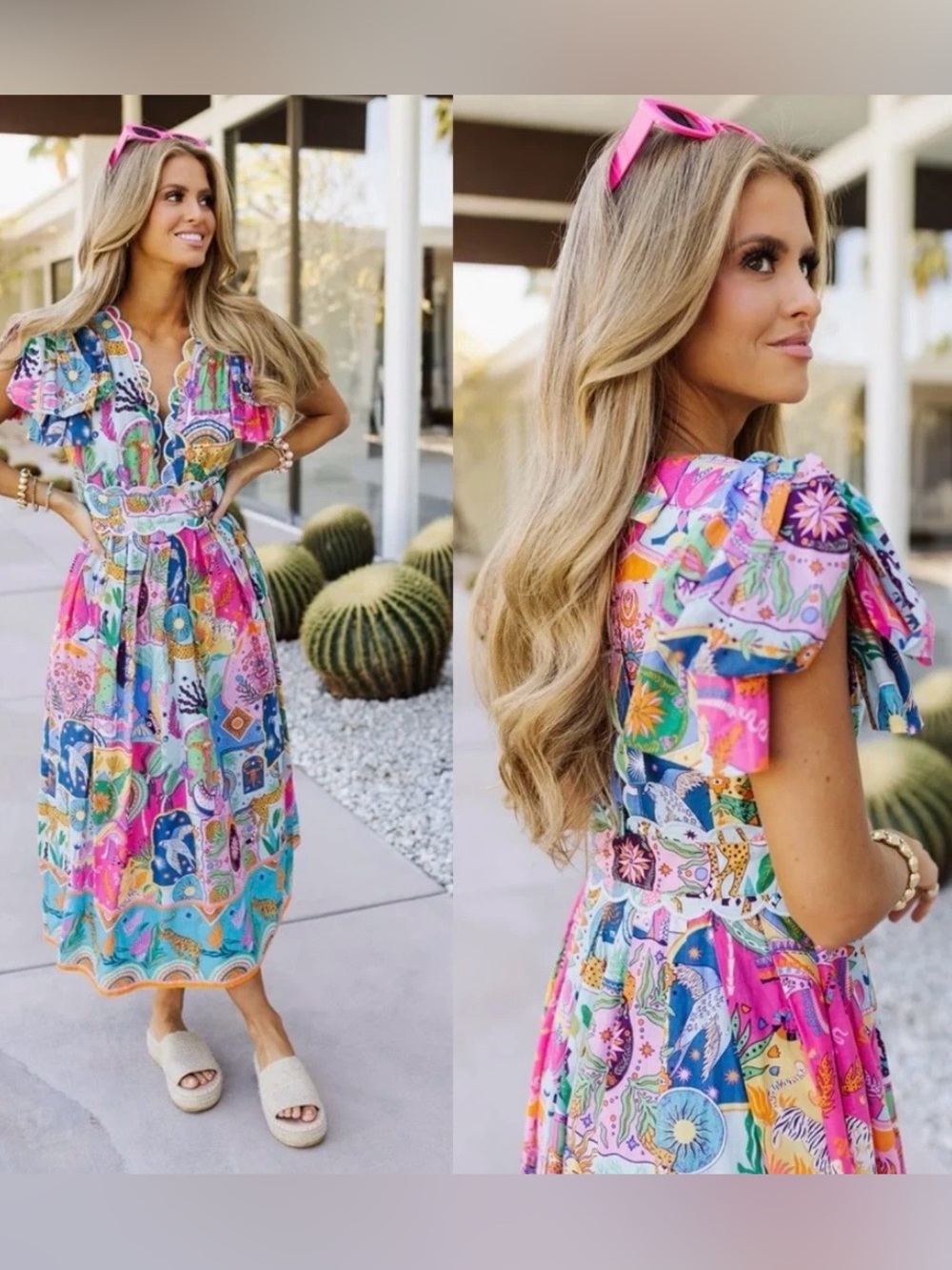Multicolor Patchwork Midi Dress size medium - Picture 1 of 2